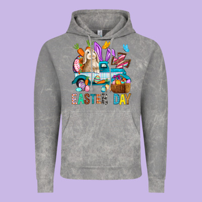 Easter Day With Truck Vintage Hoodie Designed By Bundleandbundleshop