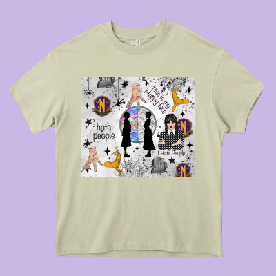 Gothic Girl And Colorful Girl Heavy Core Tee Designed By Tumblerdesignbyshophia