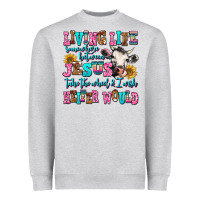 Heather Grey living life somewhere between jesus take the wheel Heavyweight Sweatshirt - AdoDesignShop