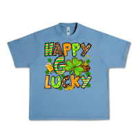 Pebble Blue St. Patrick's Happy go lucky Urban Heavy Tee - OliviaCreatesArt
