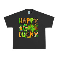 Pigment Black St. Patrick's Happy go lucky Urban Heavy Tee - OliviaCreatesArt
