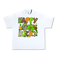 White St. Patrick's Happy go lucky Urban Heavy Tee - OliviaCreatesArt