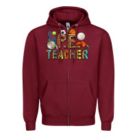 Burgundy pe teacher Zipper Hoodie - AdoDesignShop