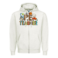 Oatmeal Heather pe teacher Zipper Hoodie - AdoDesignShop