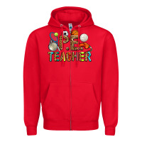 Red pe teacher Zipper Hoodie - AdoDesignShop