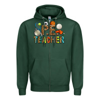 Sports Green pe teacher Zipper Hoodie - AdoDesignShop
