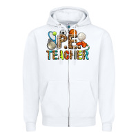 White pe teacher Zipper Hoodie - AdoDesignShop