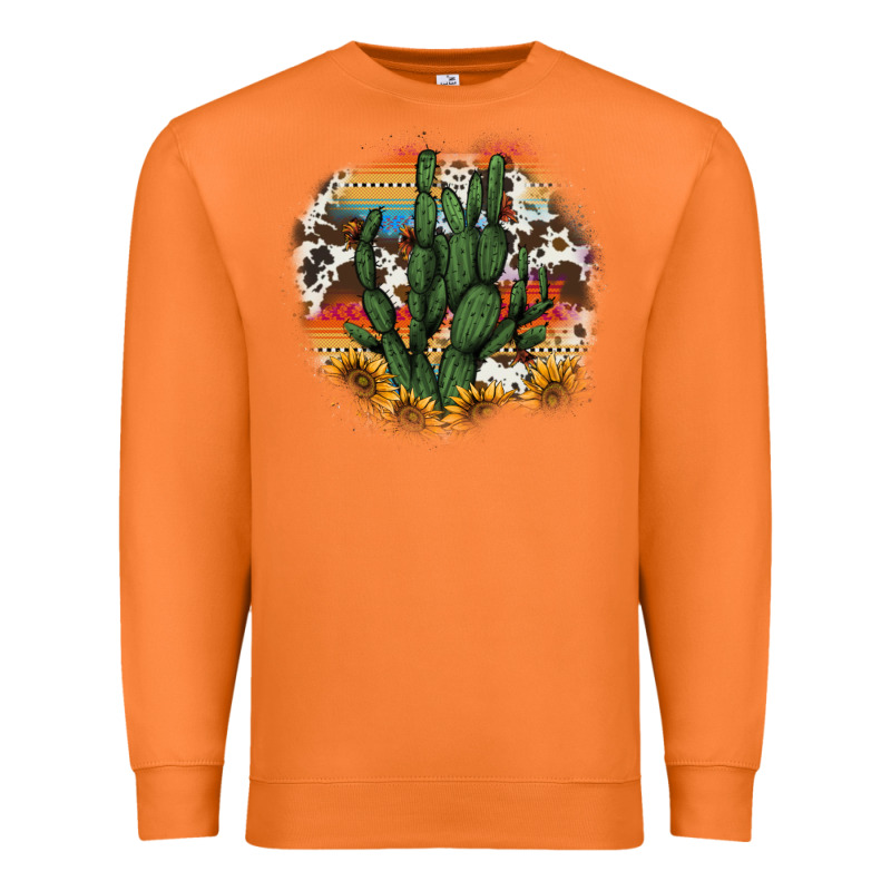Cowhide Aztec Sunflowers Cactus Premium Sweatshirt by AdoDesignShop | Teevron