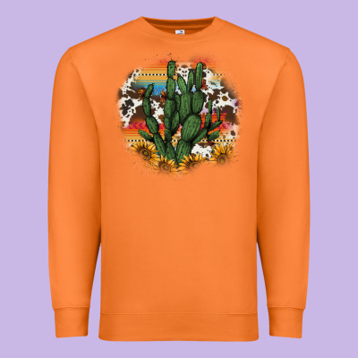 Cowhide Aztec Sunflowers Cactus Premium Sweatshirt Designed By Adodesignshop