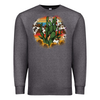Charcoal Heather cowhide aztec sunflowers cactus Premium Sweatshirt - AdoDesignShop