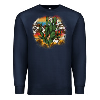 Navy cowhide aztec sunflowers cactus Premium Sweatshirt - AdoDesignShop