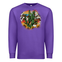 Purple cowhide aztec sunflowers cactus Premium Sweatshirt - AdoDesignShop