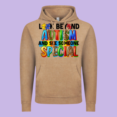Look Beyond Autism And See Someone Special Vintage Hoodie Designed By Fadigitalartstudio