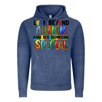 Vintage Denim look beyond autism and see someone special Vintage Hoodie - FaDigitalArtStudio