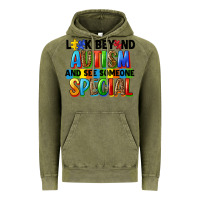 Vintage Olive look beyond autism and see someone special Vintage Hoodie - FaDigitalArtStudio