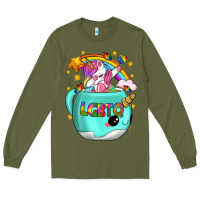 Army Green LGBTQ Unicorn And Narwhal Mug Long Sleeve Tee - BundleAndBundleShop