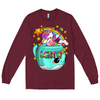 Burgundy LGBTQ Unicorn And Narwhal Mug Long Sleeve Tee - BundleAndBundleShop