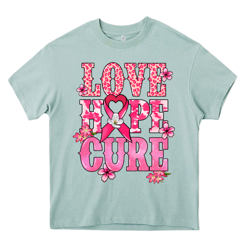Love Hope Cure Cancer Awareness Heavy Core Tee by HowdyJamesFarm | Teevron