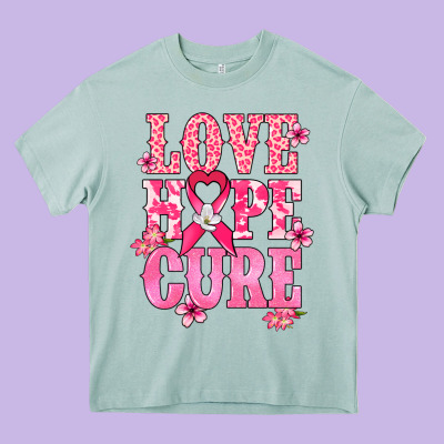Love Hope Cure Cancer Awareness Heavy Core Tee Designed By Howdyjamesfarm