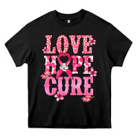 Black Love Hope Cure Cancer Awareness Heavy Core Tee - HowdyJamesFarm