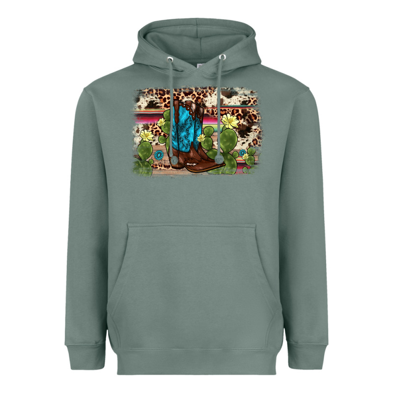 Cactus Boot Background Heavyweight Hoodie by AdoDesignShop | Teevron