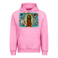 Fuchsia Pink Gemstone our lady of Guadalupe Urban Hoodie - JahusDesignShop