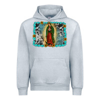 Heather Grey Gemstone our lady of Guadalupe Urban Hoodie - JahusDesignShop