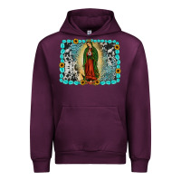 Mauve Wine Gemstone our lady of Guadalupe Urban Hoodie - JahusDesignShop