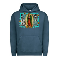 Pigment Midnight Navy Gemstone our lady of Guadalupe Urban Hoodie - JahusDesignShop
