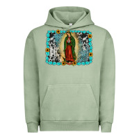 Pigment Oil Green Gemstone our lady of Guadalupe Urban Hoodie - JahusDesignShop