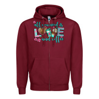 Burgundy all you need is love and coffee Zipper Hoodie - AdoDesignShop