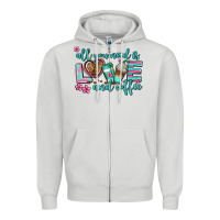 Dove Grey all you need is love and coffee Zipper Hoodie - AdoDesignShop