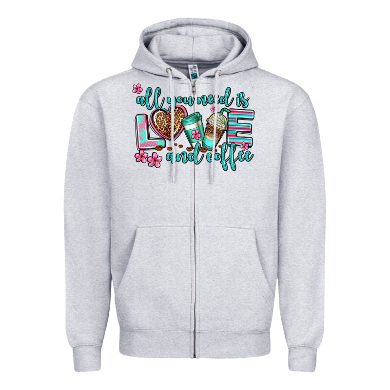 All You Need Is Love And Coffee Zipper Hoodie by AdoDesignShop | Teevron
