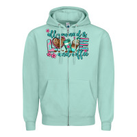 Seafoam all you need is love and coffee Zipper Hoodie - AdoDesignShop