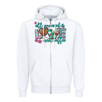 White all you need is love and coffee Zipper Hoodie - AdoDesignShop
