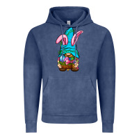 Vintage Denim Easter Wicker Basket Gnome Vintage Hoodie - BundleAndBundleShop