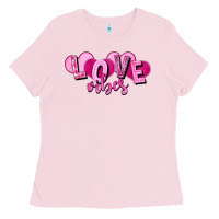 Bubblegum Pink Love vibes Valentine's Day Ladies Tee - HowdyJamesFarm