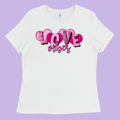 Love Vibes Valentine's Day Ladies Tee Designed By Howdyjamesfarm