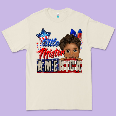 Little Mister America Black Boy Premium Tee Designed By Cowgirlartshop
