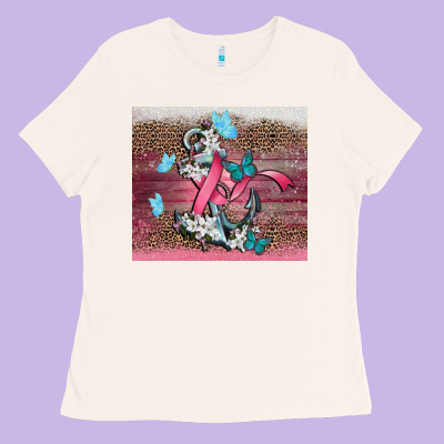 Cancer Awareness Anchor Ladies Tee Designed By Cowgirlartshop