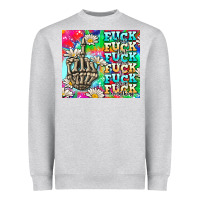 Heather Grey fuck everything skeletons Heavyweight Sweatshirt - AdoDesignShop