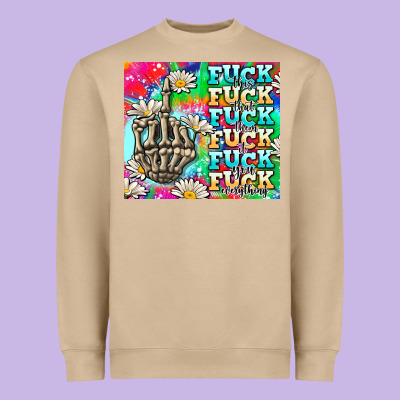 Fuck Everything Skeletons Heavyweight Sweatshirt Designed By Adodesignshop