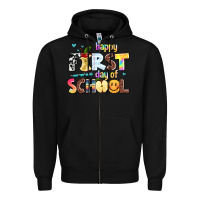 Black happy first day of school Zipper Hoodie - AdoDesignShop
