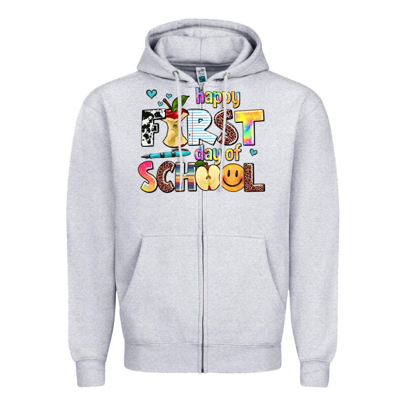 Happy First Day Of School Zipper Hoodie by AdoDesignShop | Teevron