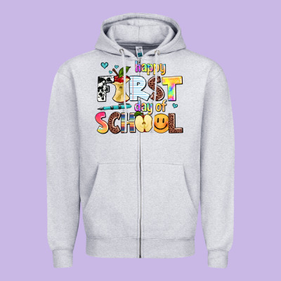 Happy First Day Of School Zipper Hoodie Designed By Adodesignshop