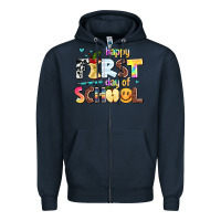 Navy happy first day of school Zipper Hoodie - AdoDesignShop