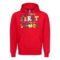 Red happy first day of school Zipper Hoodie - AdoDesignShop
