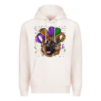Pale Pink Mardi gras hat german shepherd Premium Hoodie - RanaPortraitStore