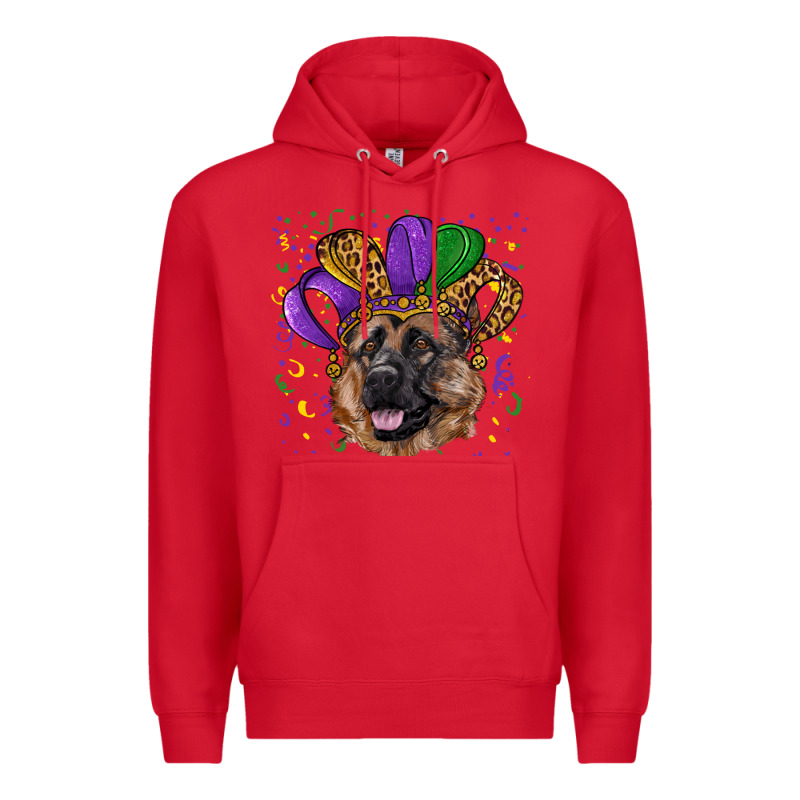 Mardi Gras Hat German Shepherd Premium Hoodie by RanaPortraitStore | Teevron