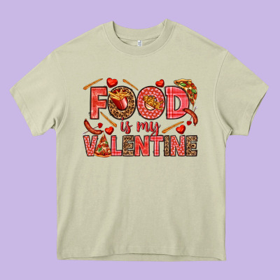 Food Is My Valentine Heavy Core Tee Designed By Howdyjamesfarm